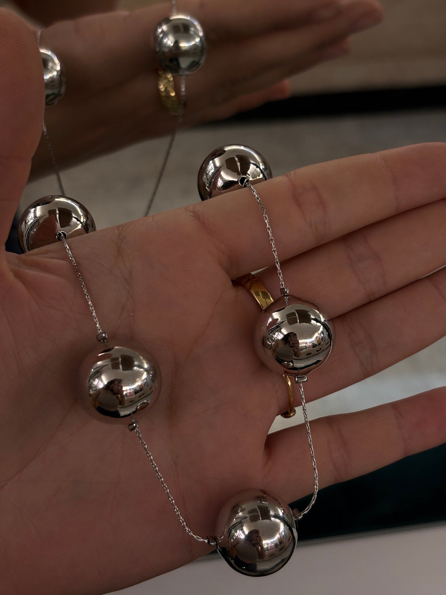 Collana con Palline Acciaio
