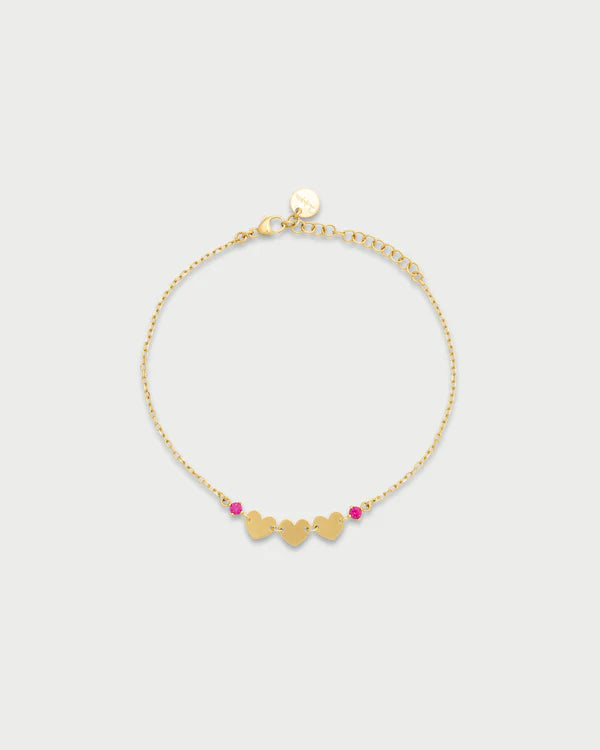 RUE DES MILLE Bracciale 3 cuori e punto luce collezione ESSENCE BRZ-M2CUOAU