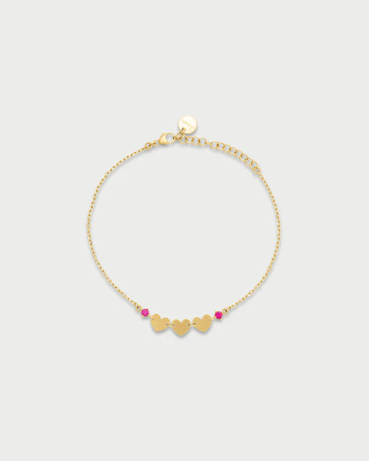 RUE DES MILLE Bracciale 3 cuori e punto luce collezione ESSENCE BRZ-M2CUOAU