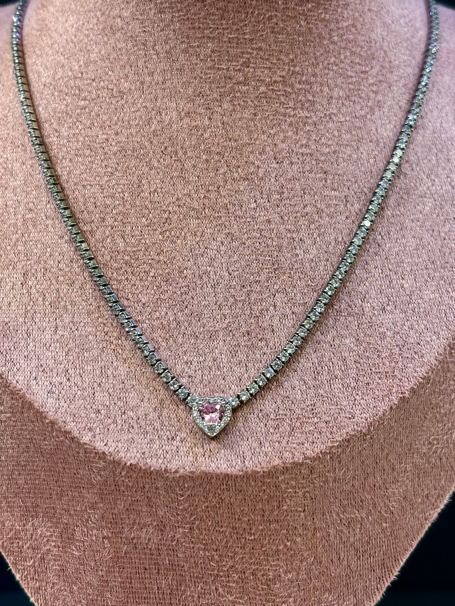 Collana tennis con cuore