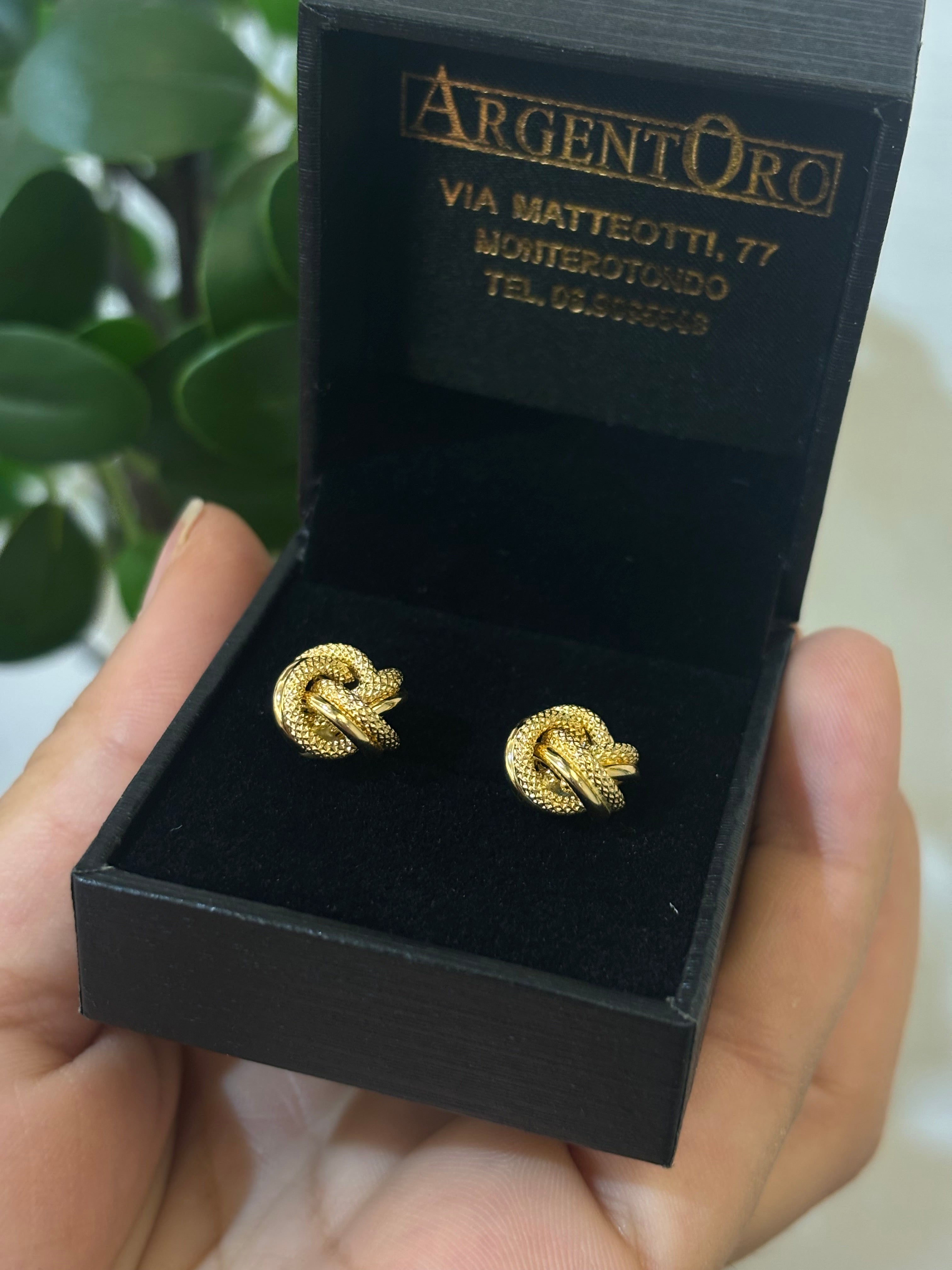 Orecchini Pendenti Donna Filmoon In Oro 18kt | Design Geometrico A Nodo | Piccoli E Leggeri