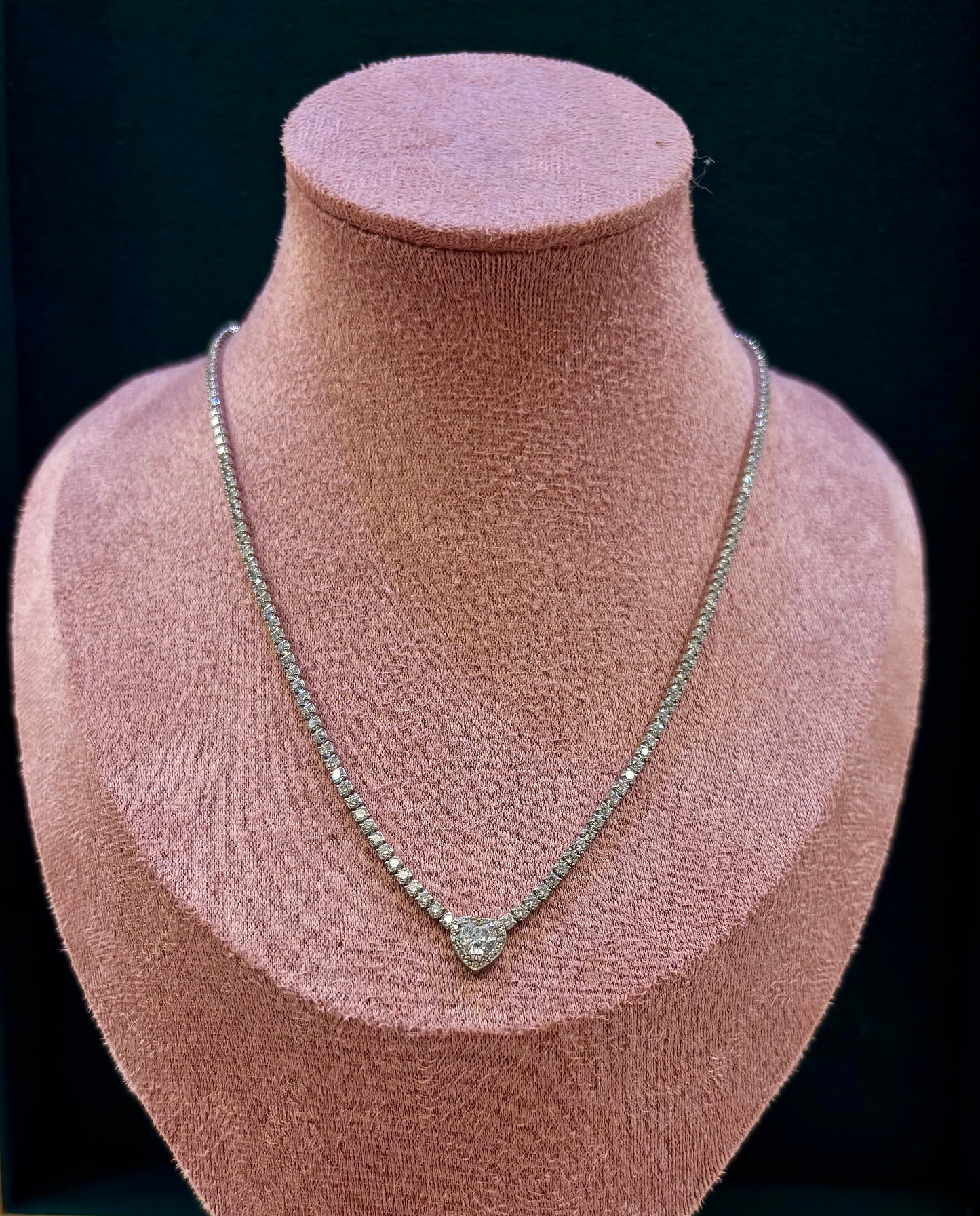 Collana tennis con cuore