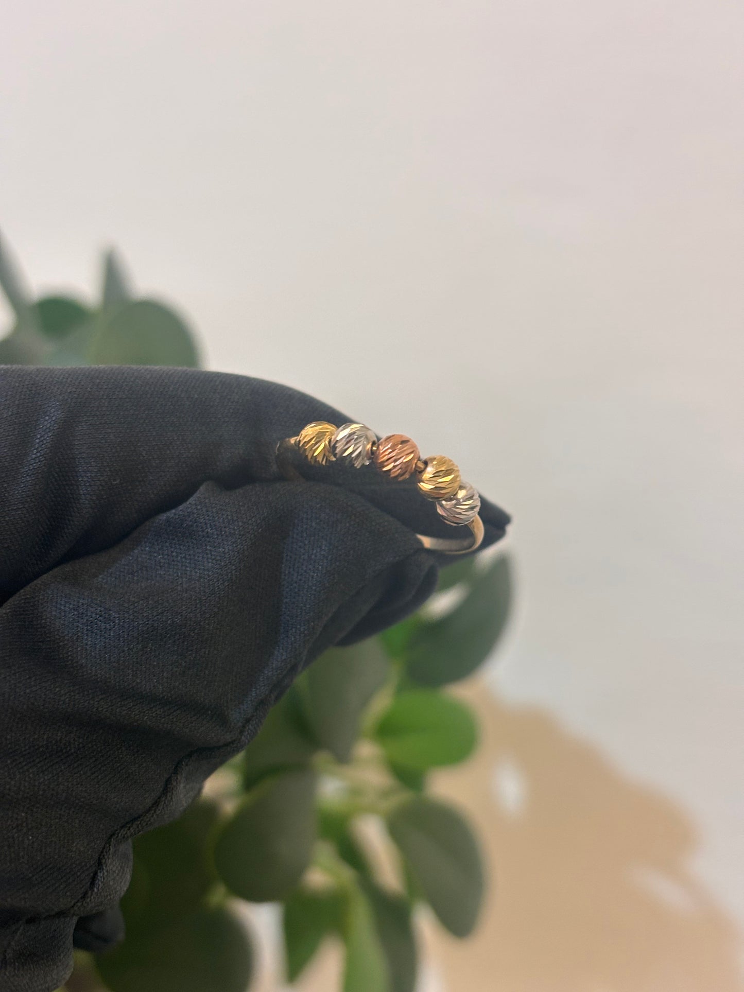 Anello Palline Diamantate Oro 18 Carati