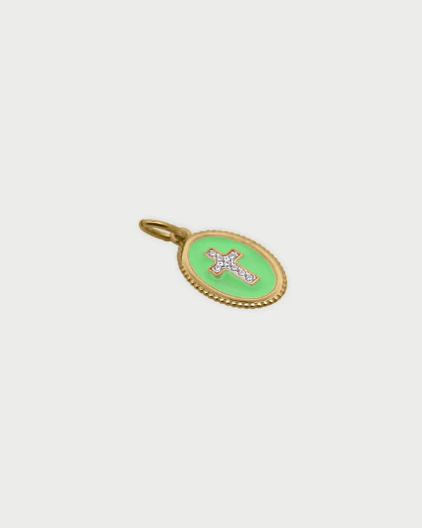 RUE DES MILLE Charm Cross Green collezione CHARMBAR CB-CN23