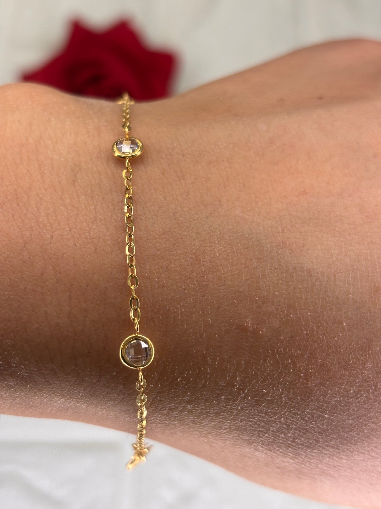 Bracciale con Zirconi Oro Giallo 18 Carati