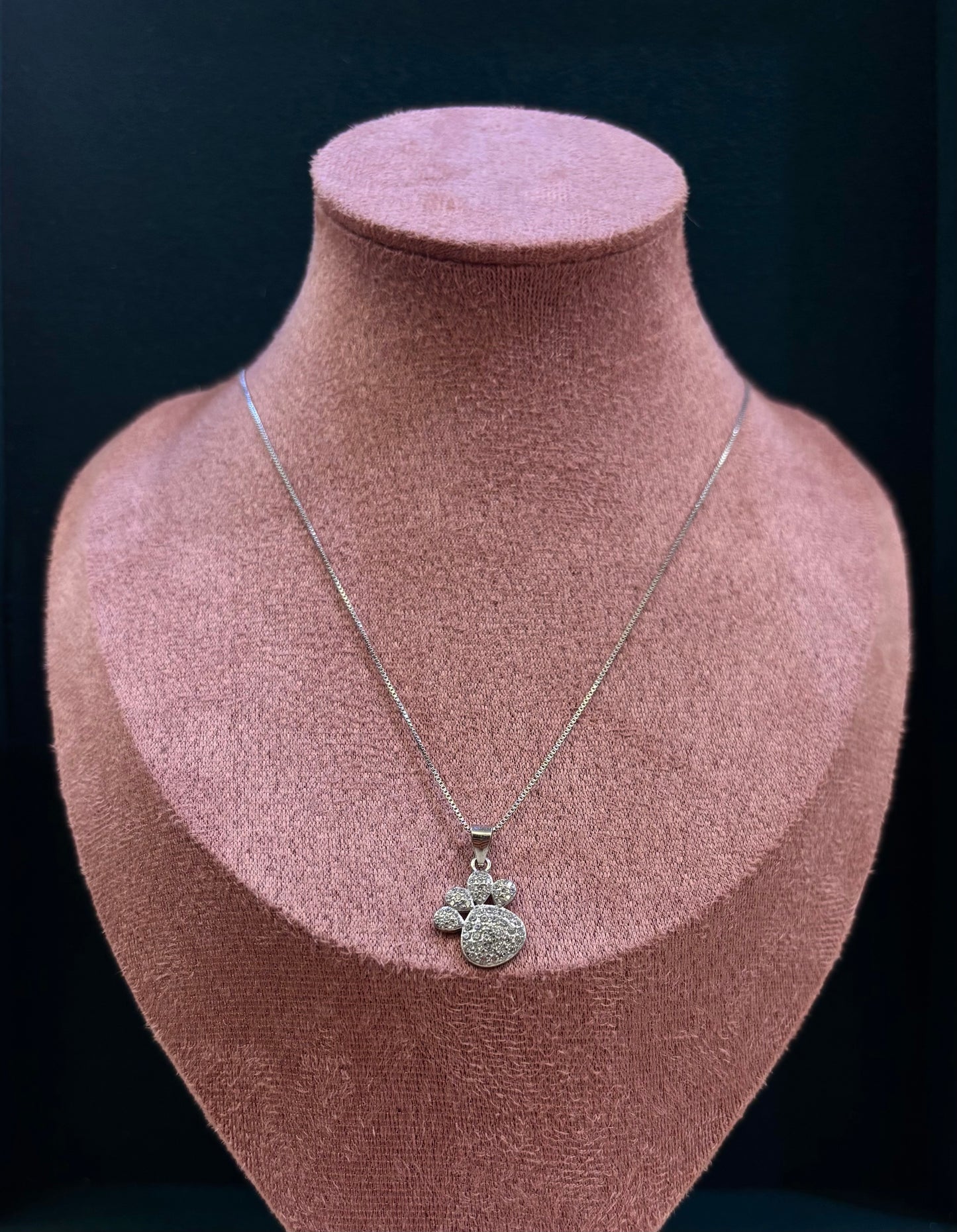 Collana Zampa con zirconi Argento