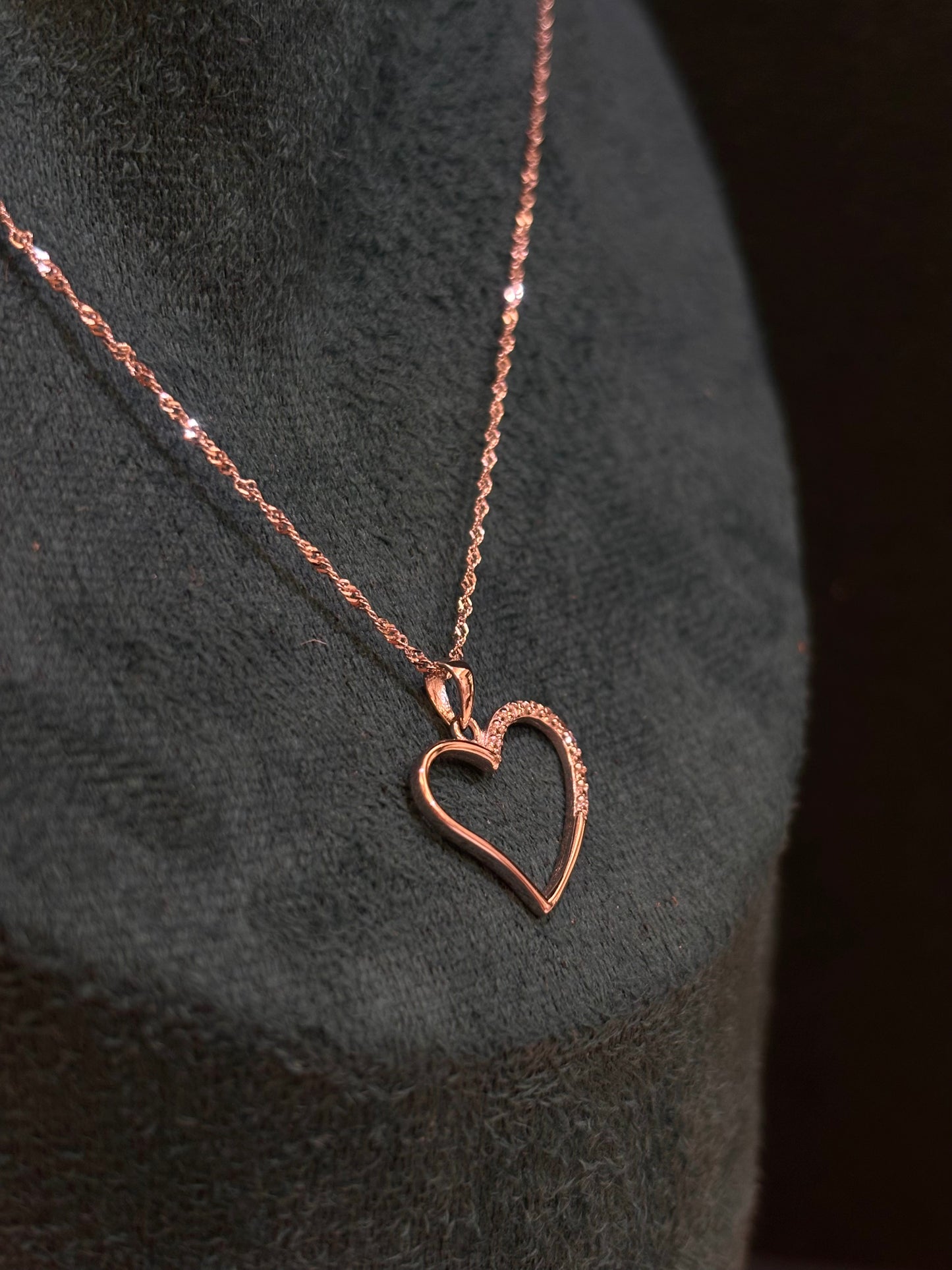 Collana Cuore Oro Bianco 18 Carati