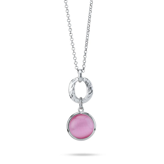 Collana con cristallo pendente di colore rosa XGR736R
