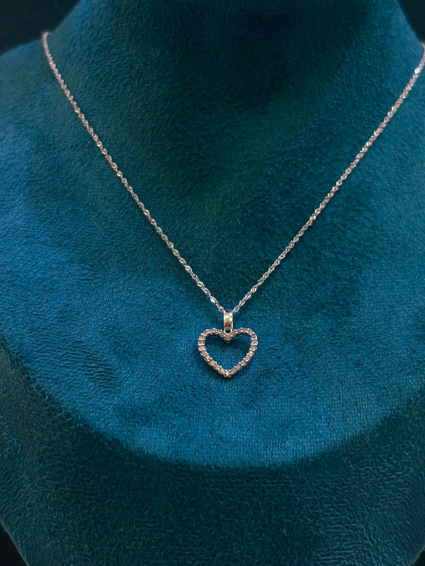 Collana Cuore Oro Bianco 18 Carati