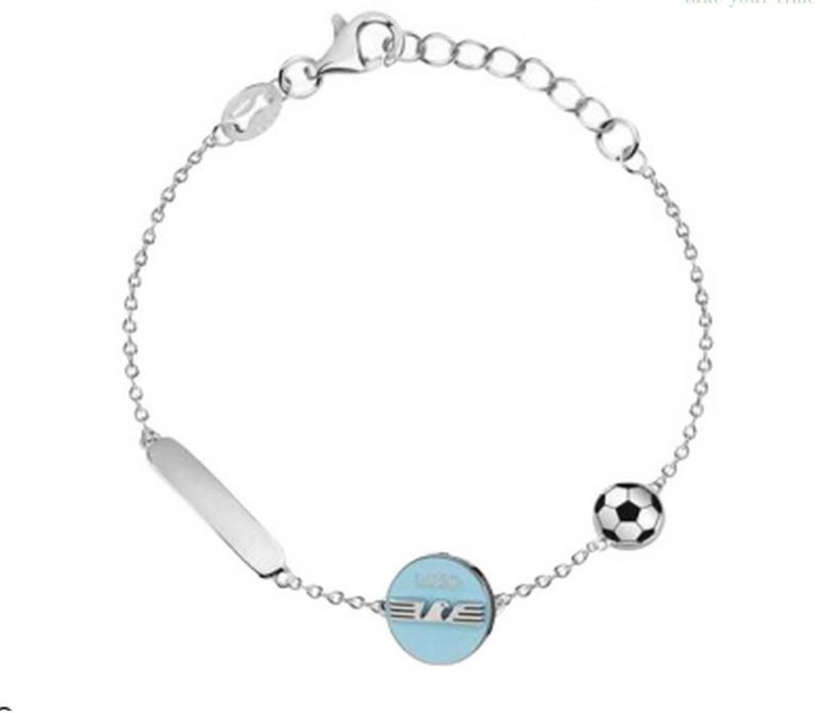 Bracciale bambino Lazio Lowell acciaio con logo e targhetta B-
LB016KAS