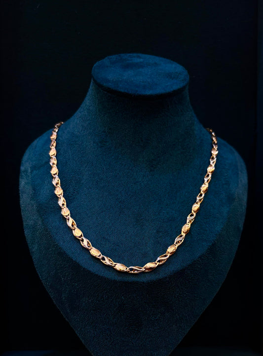 Collana Uomo Oro giallo e Bianco 18 Carati