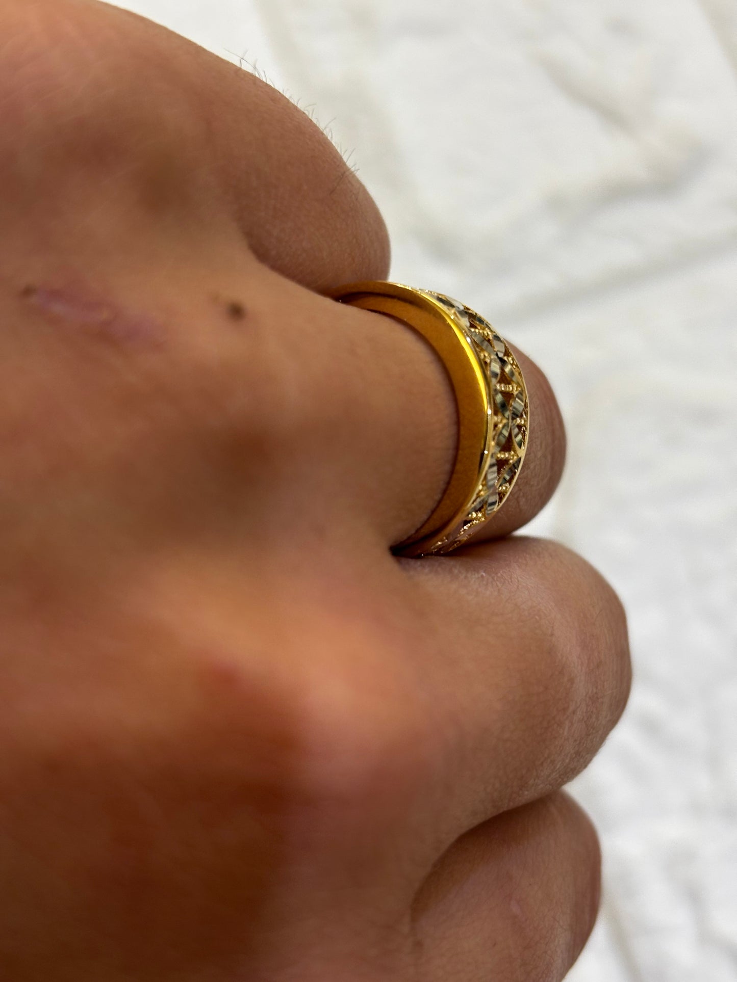 Anello Fascia filigrana Oro giallo 18 Carati