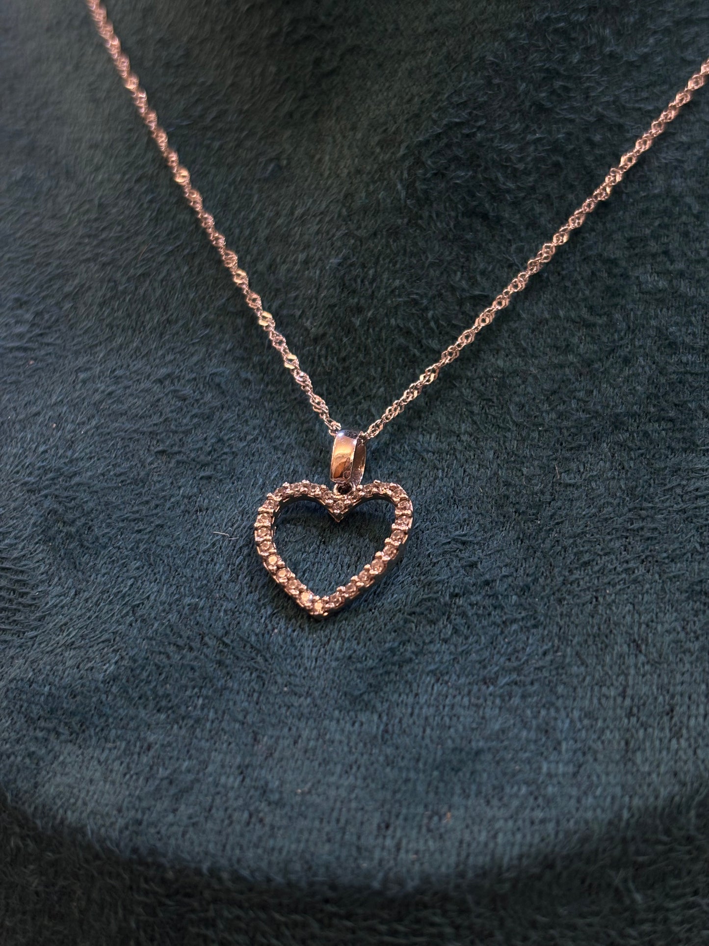 Collana Cuore Oro Bianco 18 Carati