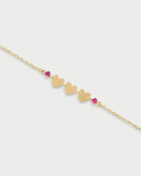 RUE DES MILLE Bracciale 3 cuori e punto luce collezione ESSENCE BRZ-M2CUOAU