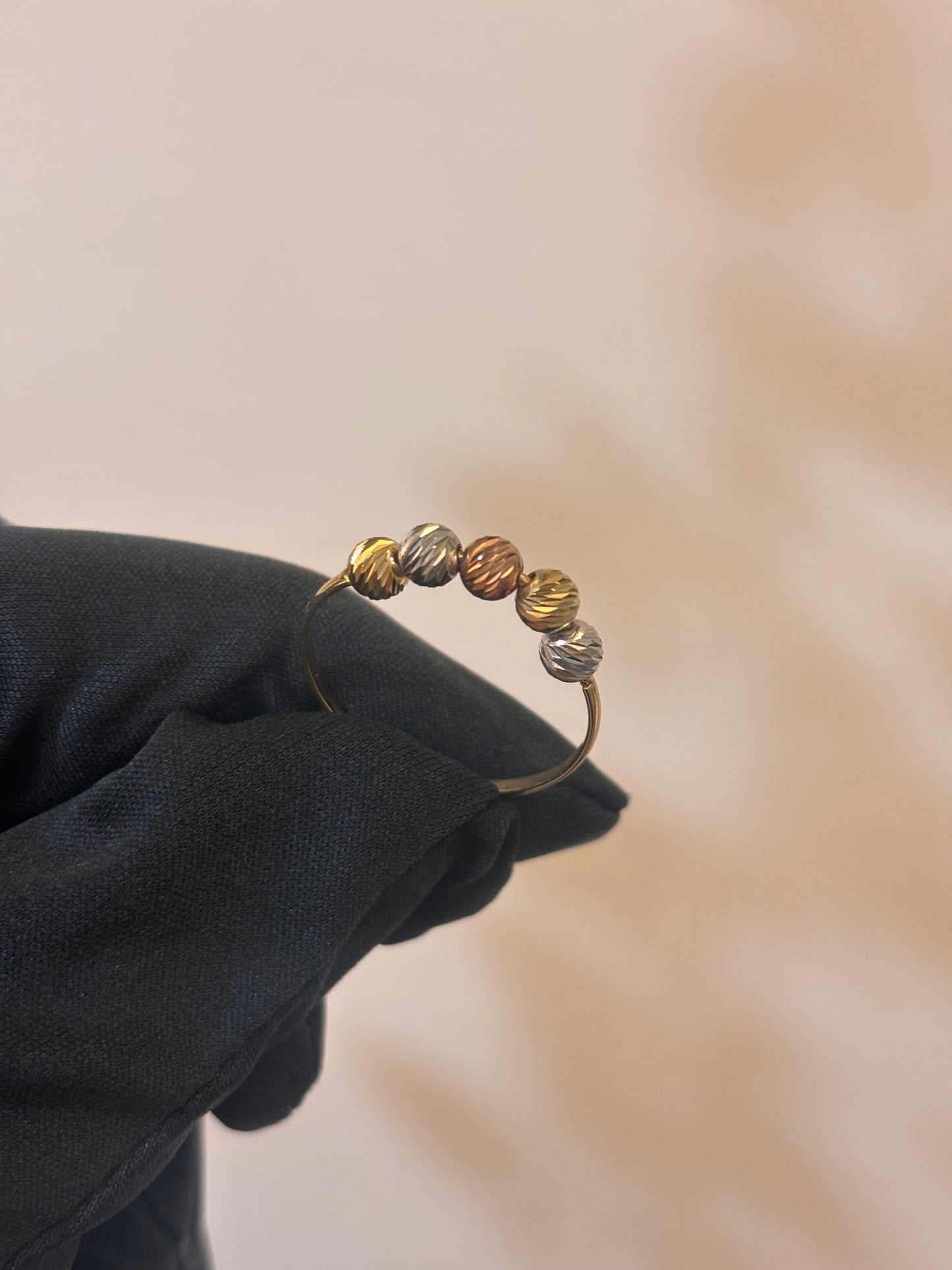 Anello Palline Diamantate Oro 18 Carati