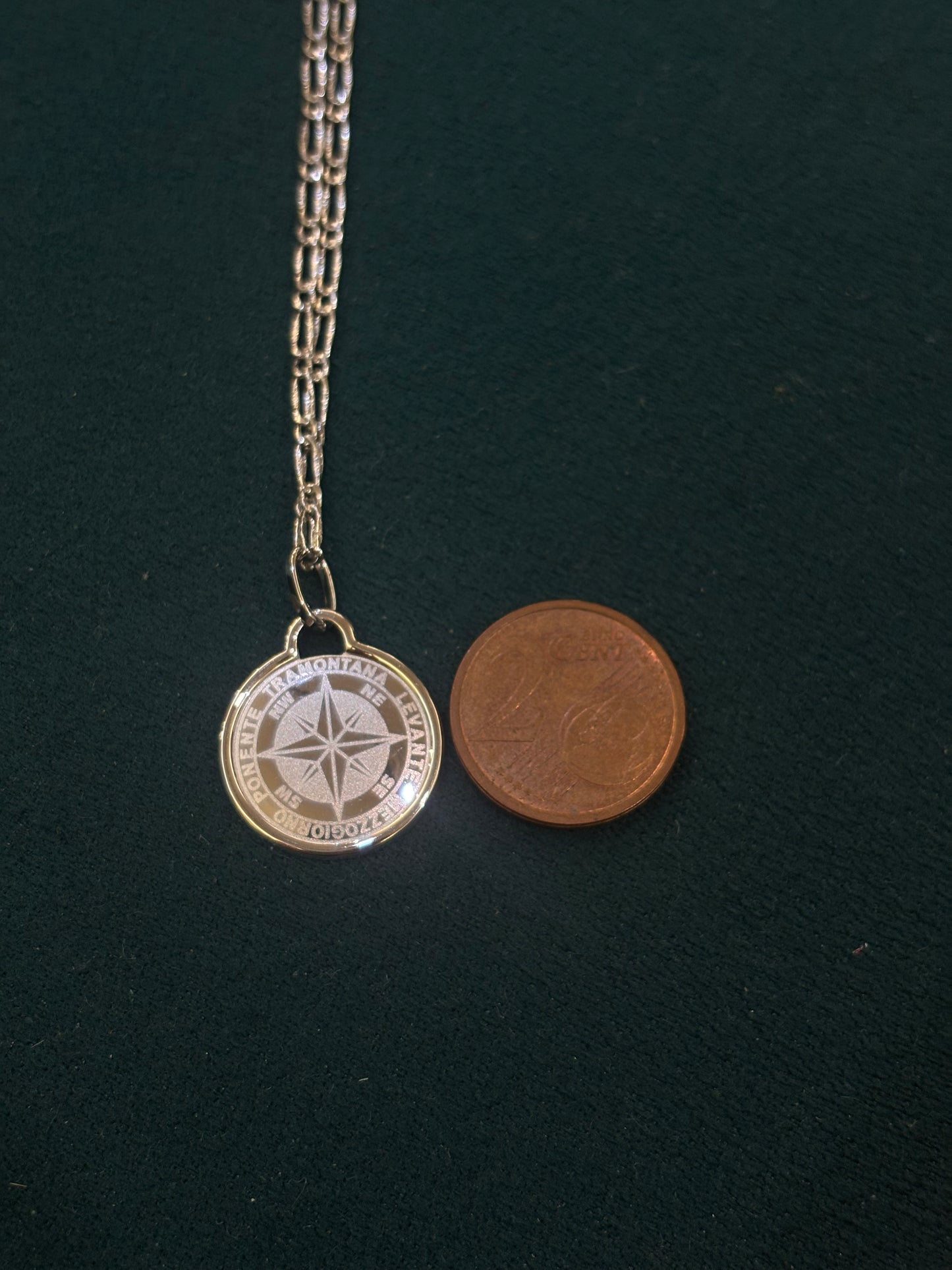 Collana Rosa dei Venti Oro Bianco 18 Carati