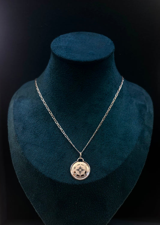 Collana Rosa dei Venti Oro Bianco 18 Carati