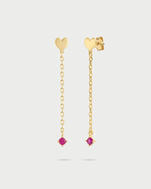 RUE DES MILLE Orecchini cuore catenella line e punto luce Collezione ESSENCE ORZ-024M4CUOAU