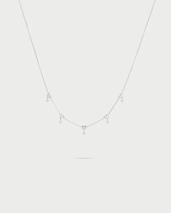 RUE DES MILLE Girocollo 5 cuori e castoni collezione ESSENCE GRZ-0245CUORH