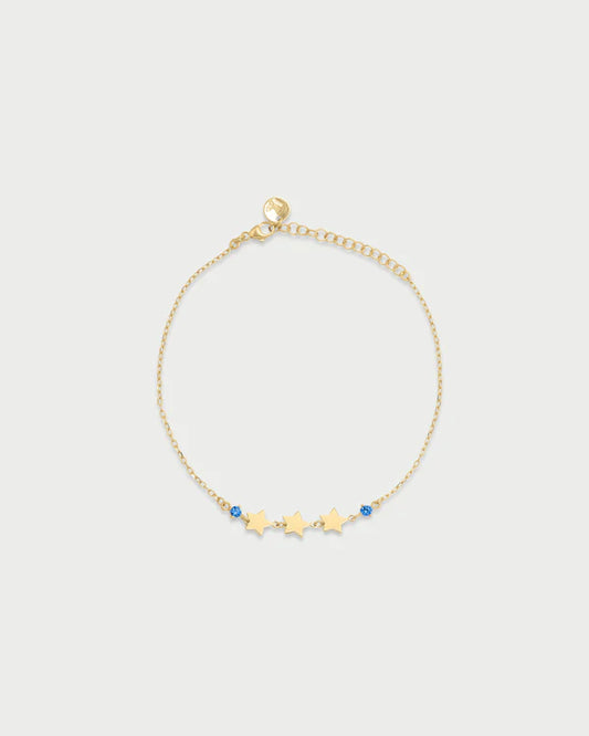 RUE DES MILLE Bracciale 3 stelle e punto luce blu collezione ESSENCE BRZ-M2STEAU