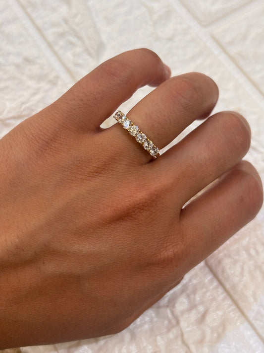 Anello Veretta 7 Pietre Oro Giallo 18 Carati