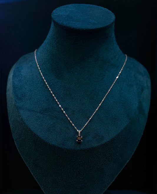 Collana Oro bianco 18 carati pietra blu