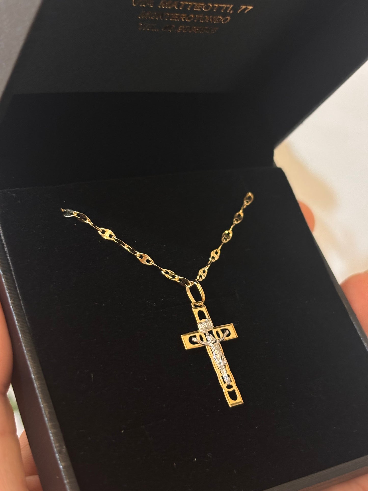 Collana Crocifisso Oro Giallo 18 Carati