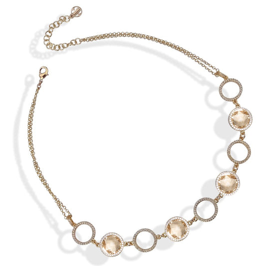 Collana total gold con cristalli champagne e zirconi XGR263DC