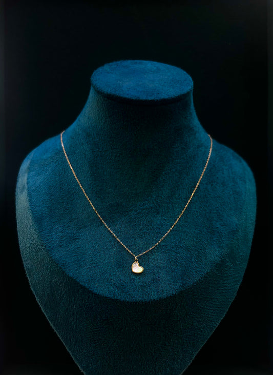 Collana Cuore Madre perla Oro Giallo 18 Carati