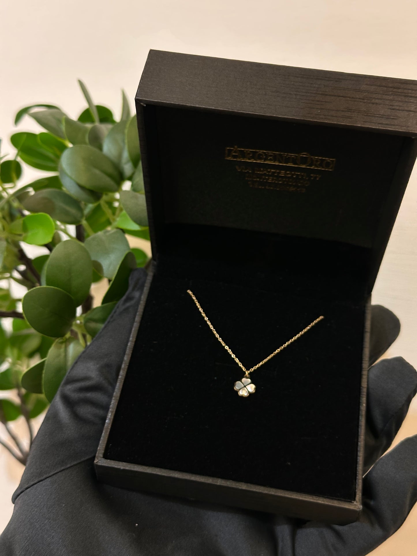 Collana Quadrifoglio Oro Giallo 18 carati