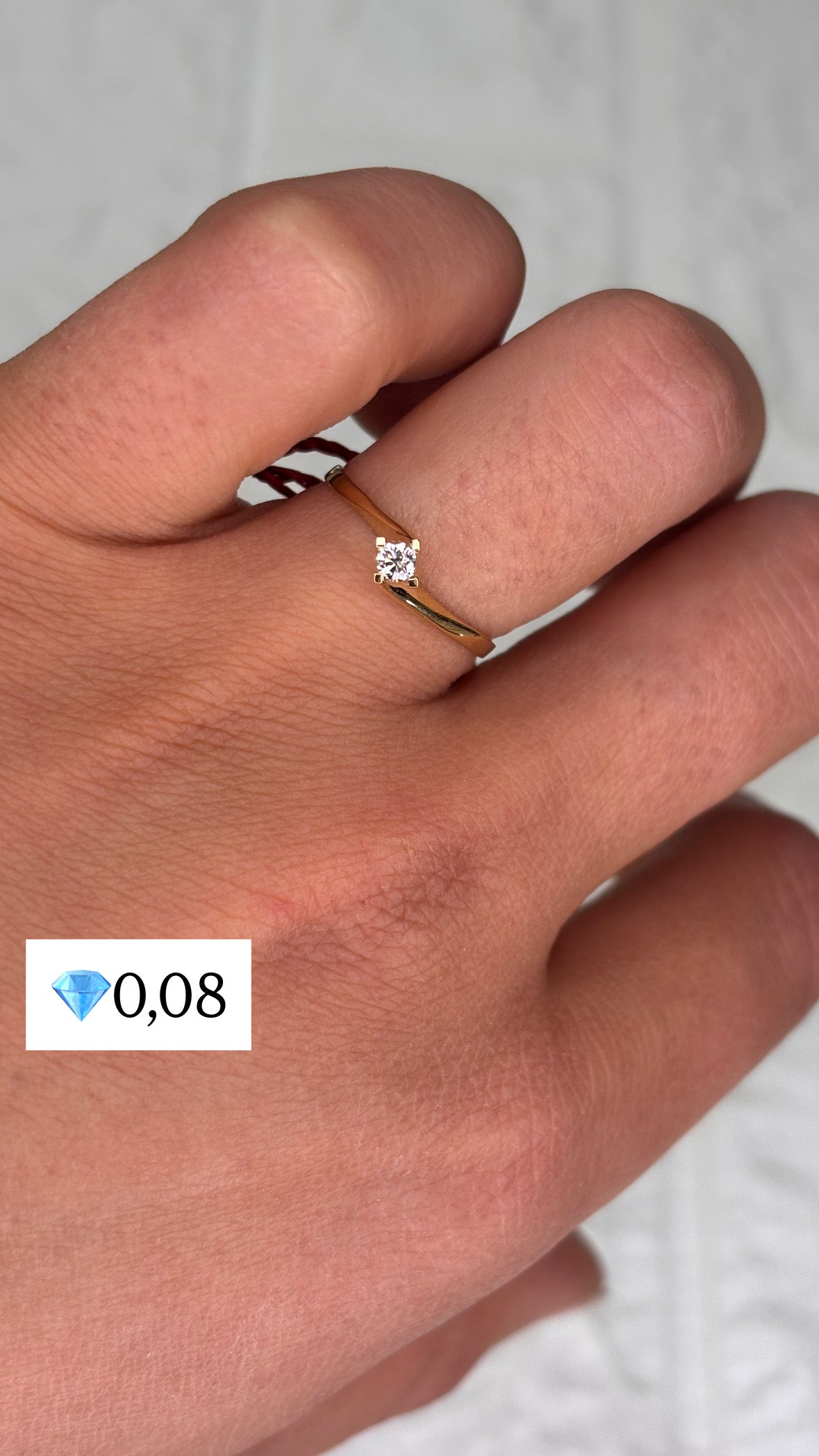 Anello Solitario Oro Giallo e Diamante Promesse Gioielli