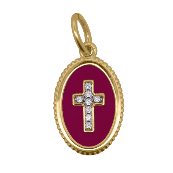 RUE DES MILLE Charm Cross Burgundy collezione CHARMBAR CB-CN56
