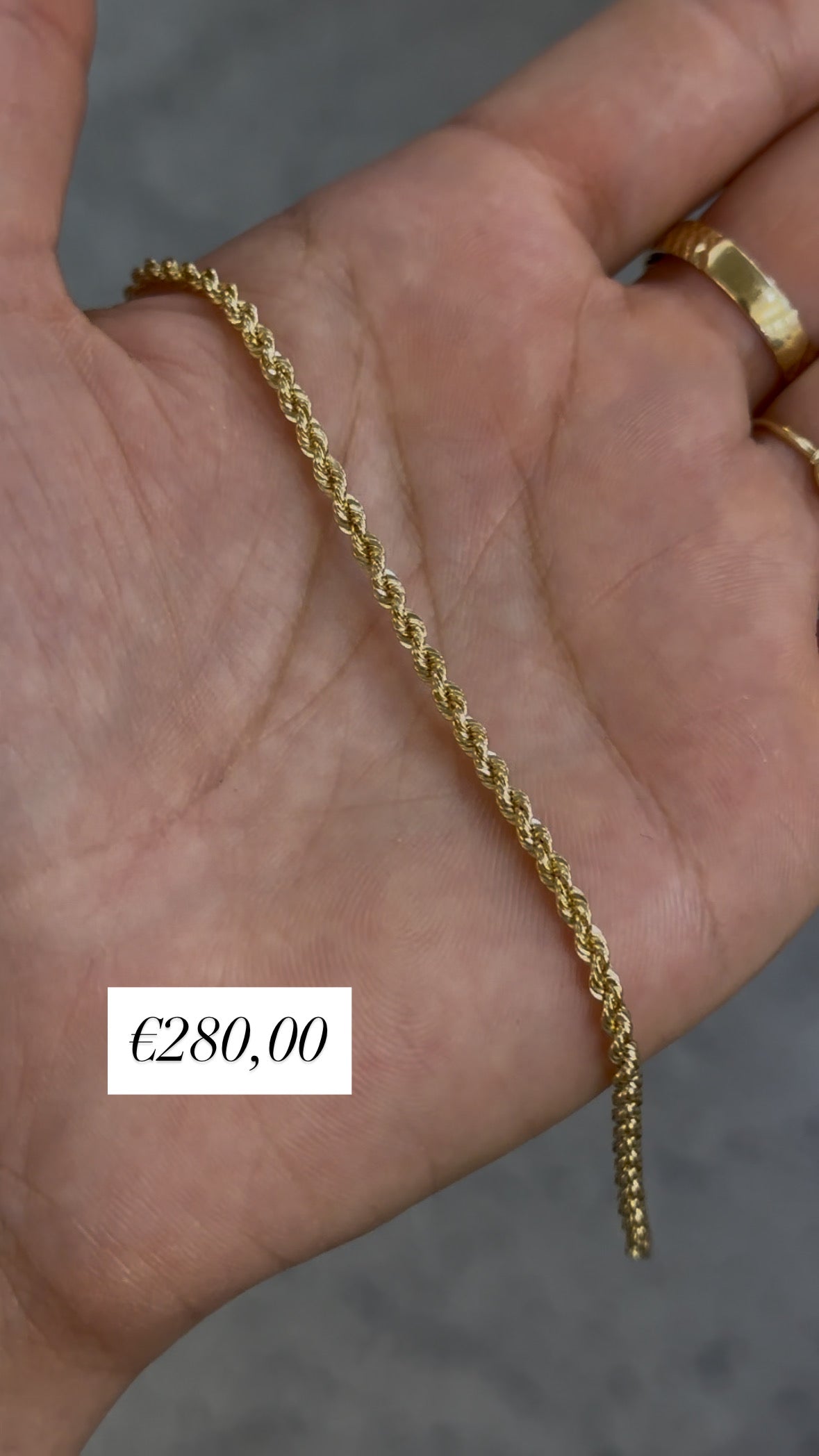 Bracciale Corda Oro Giallo 18 Carati