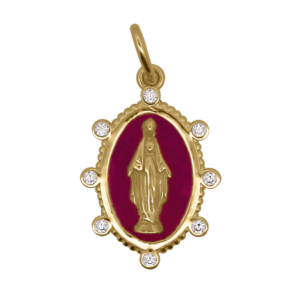 RUE DES MILLE Charm Madonna Burgundy collezione CHARMBAR CB-CN55