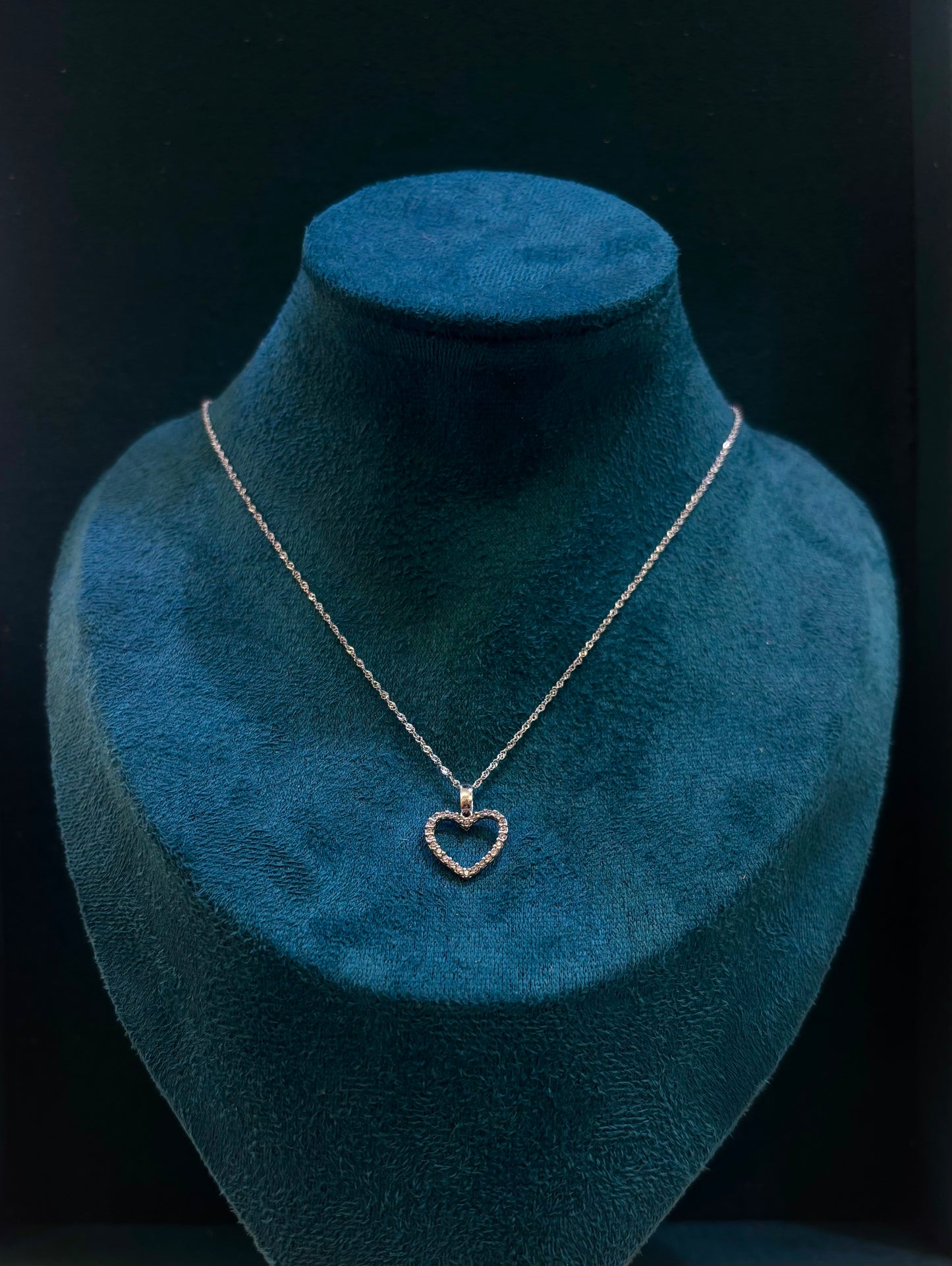 Collana Cuore Oro Bianco 18 Carati