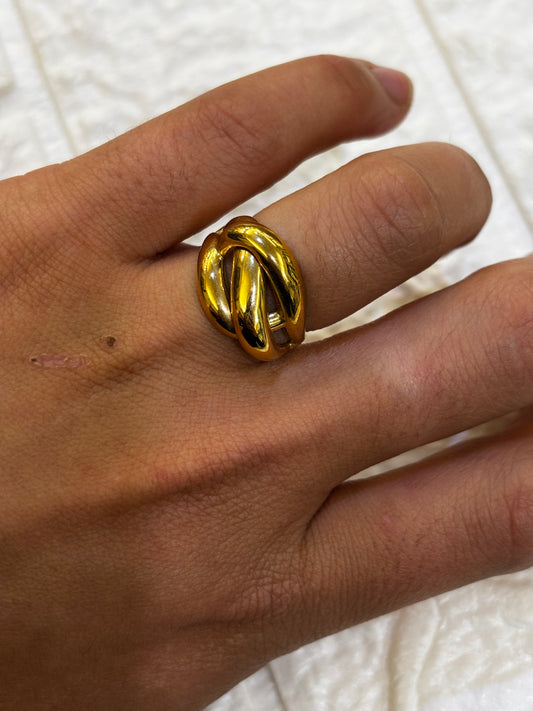 Anello fascia intrecciata Oro Giallo 18 Carati