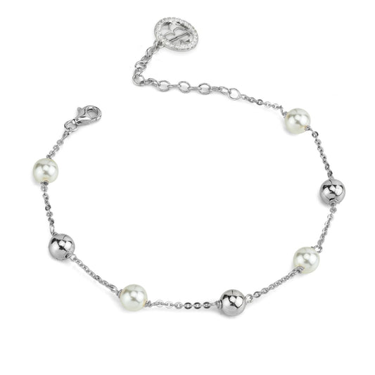 Bracciale in argento con intercalari di perle medie e boules BBR134
