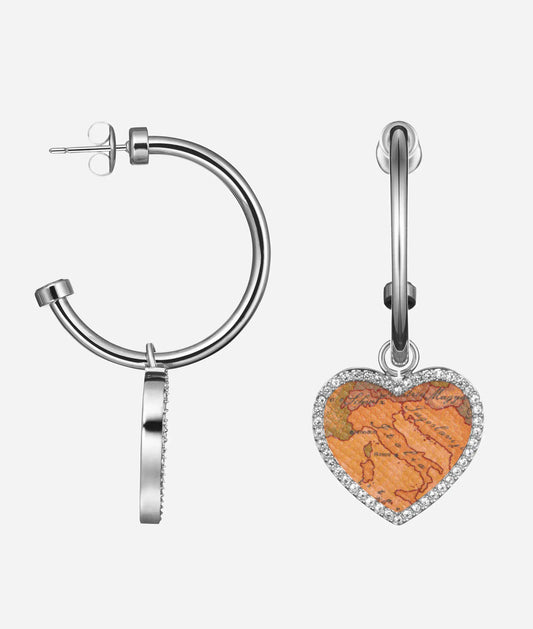 Love Lane orecchini in acciaio con pendente a cuore in pelle RGAM065