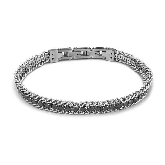 Bracciale grumetta con zirconi neri ABR665N