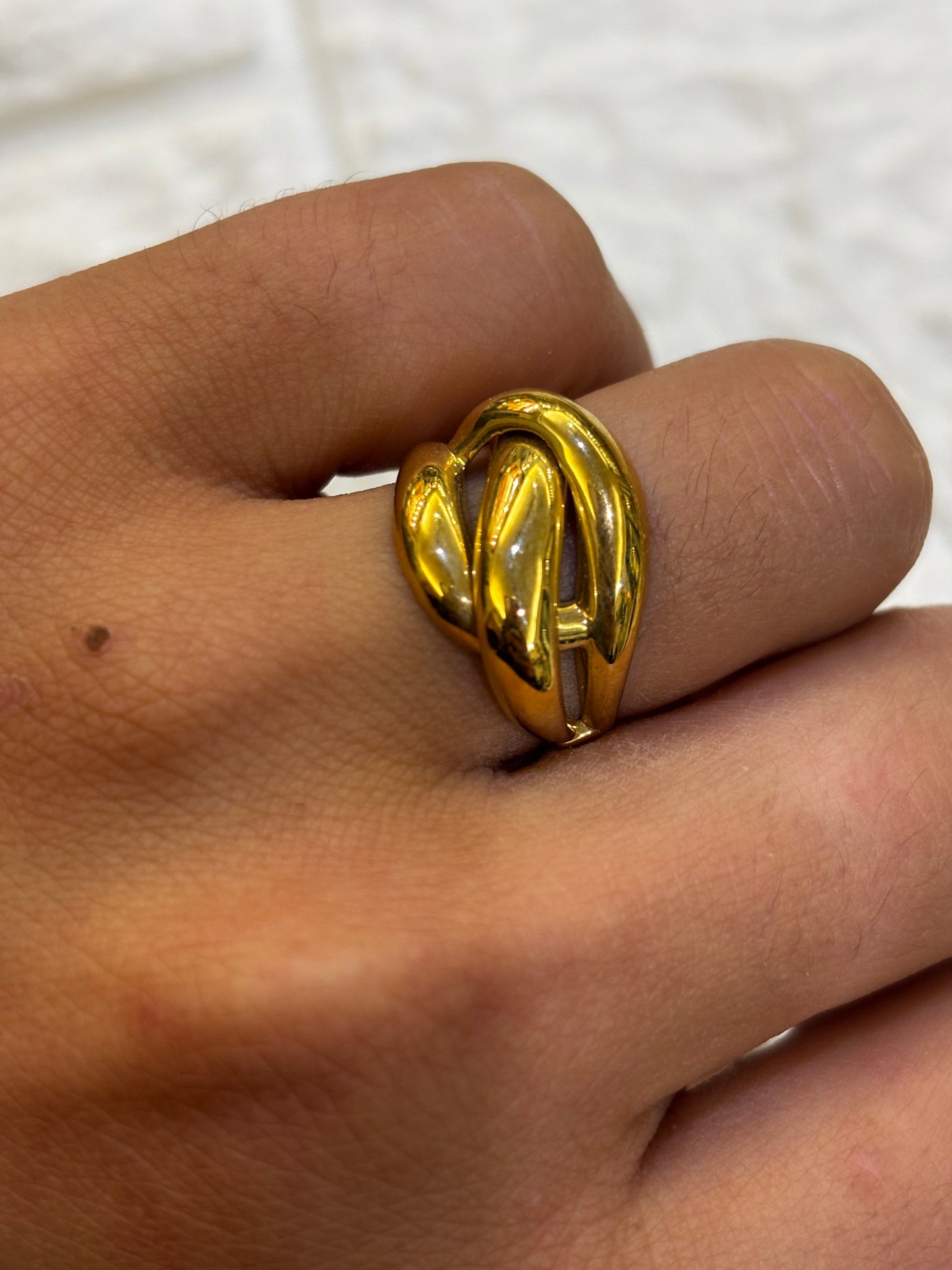Anello fascia intrecciata Oro Giallo 18 Carati