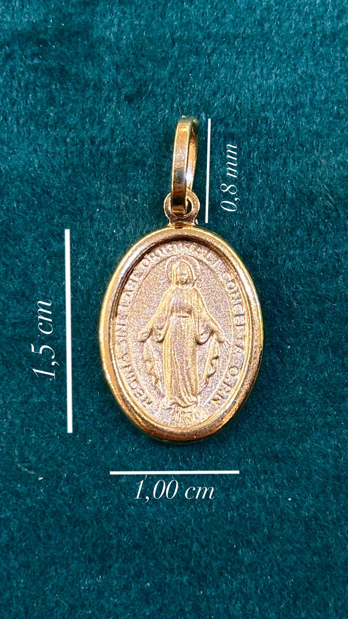 Ciondolo Madonnina Miracolosa Oro 18 Carati