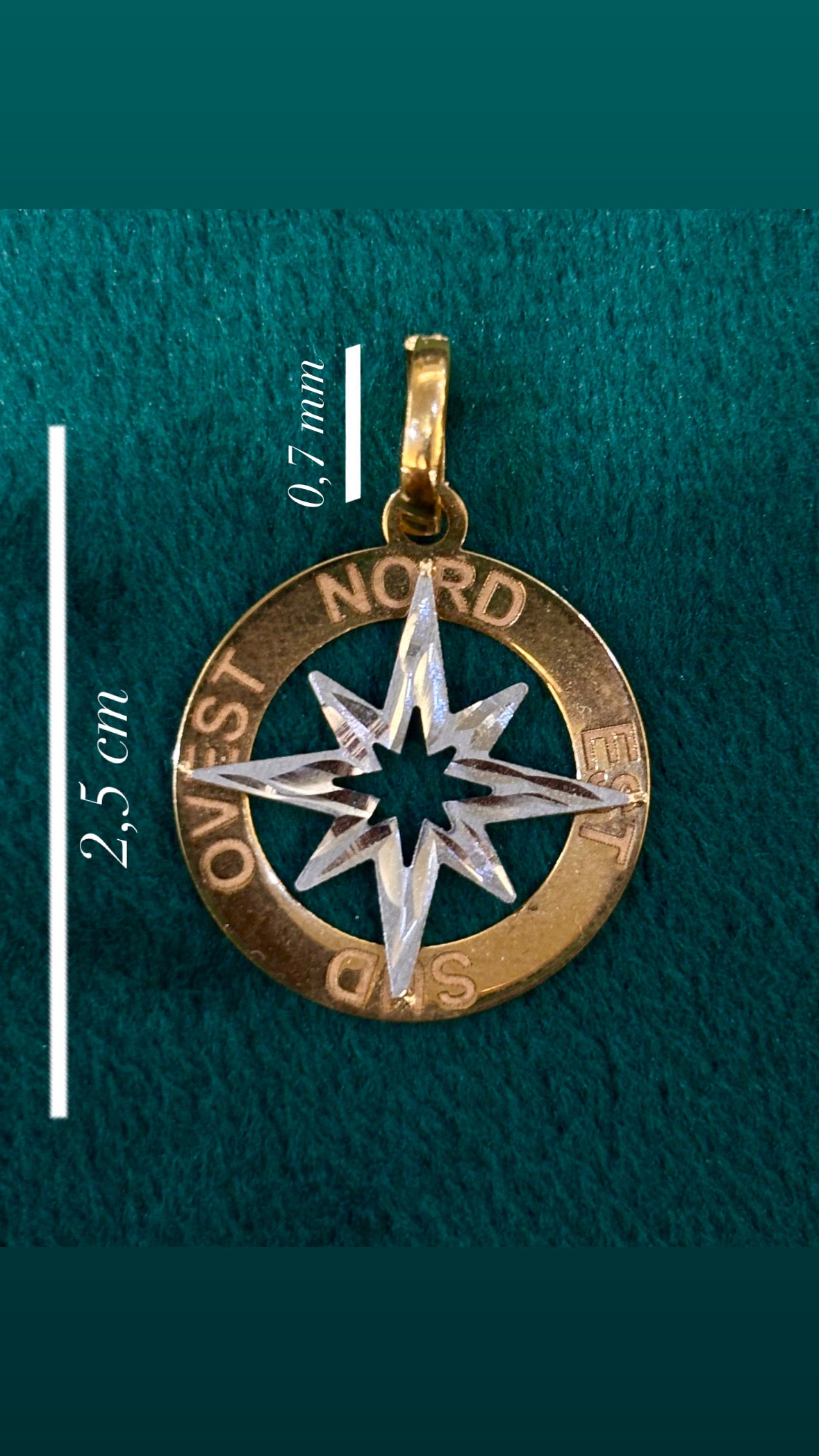 Ciondolo Rosa Dei Venti Oro 18 Carati cod. 01