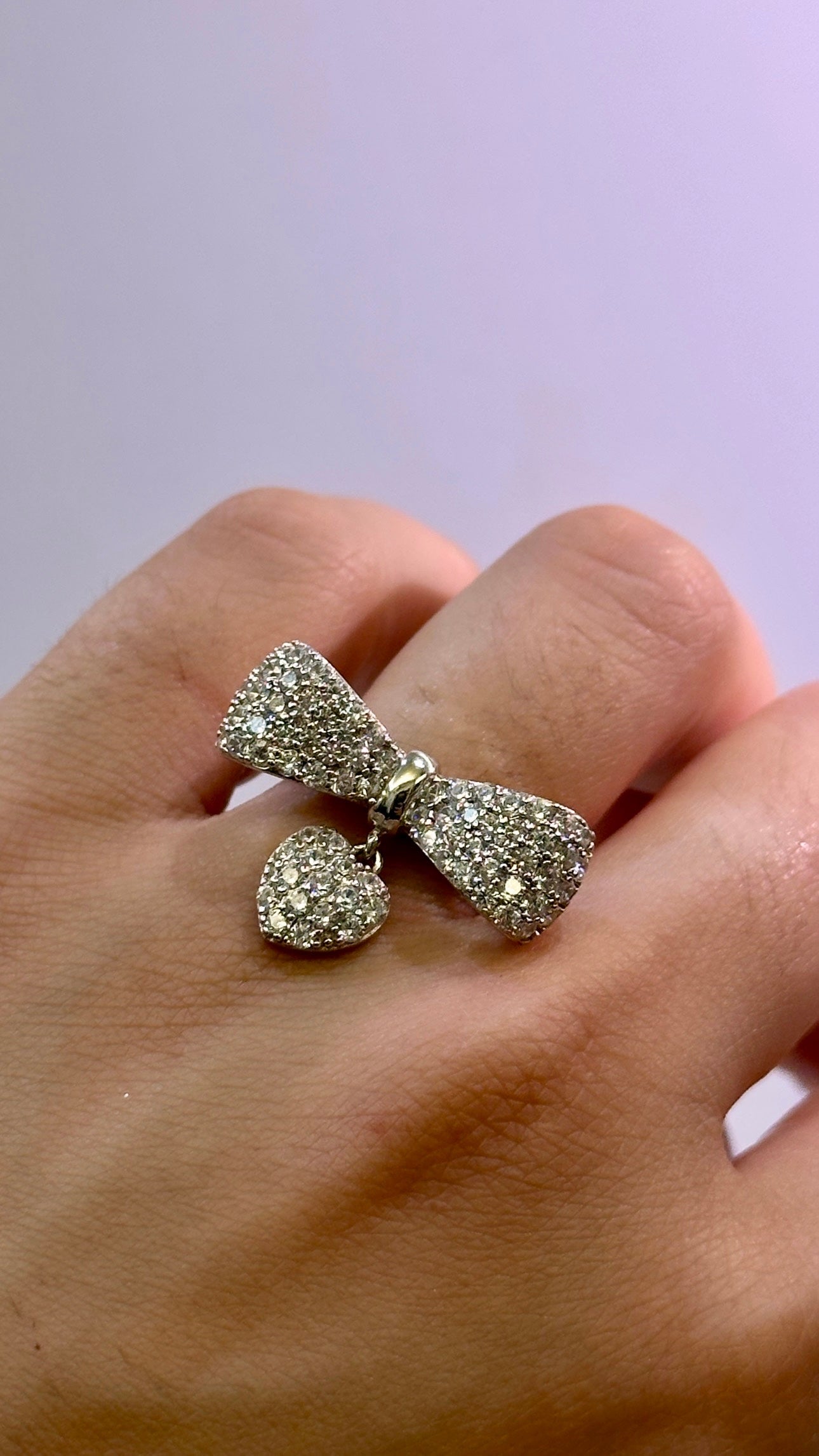 Anello Fiocco e Cuore Pendente