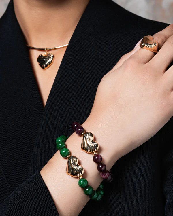 RUE DES MILLE
Bracciale Giada Burgundy Cuore Bold collezione BOLDHEART BR-033M3AU BR-033M2AU