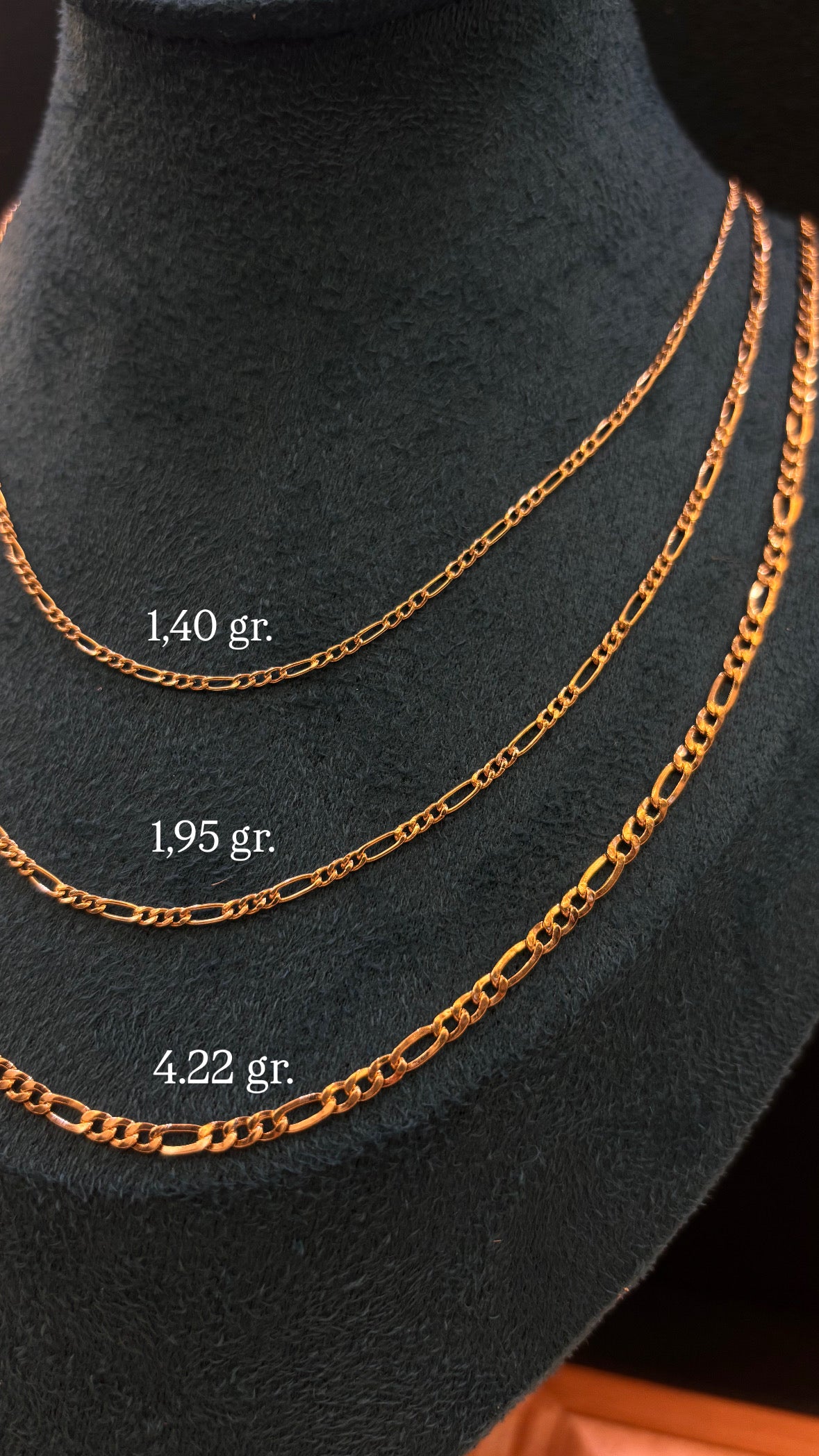 Collana Uomo Oro 18 Carati maglia tre più uno