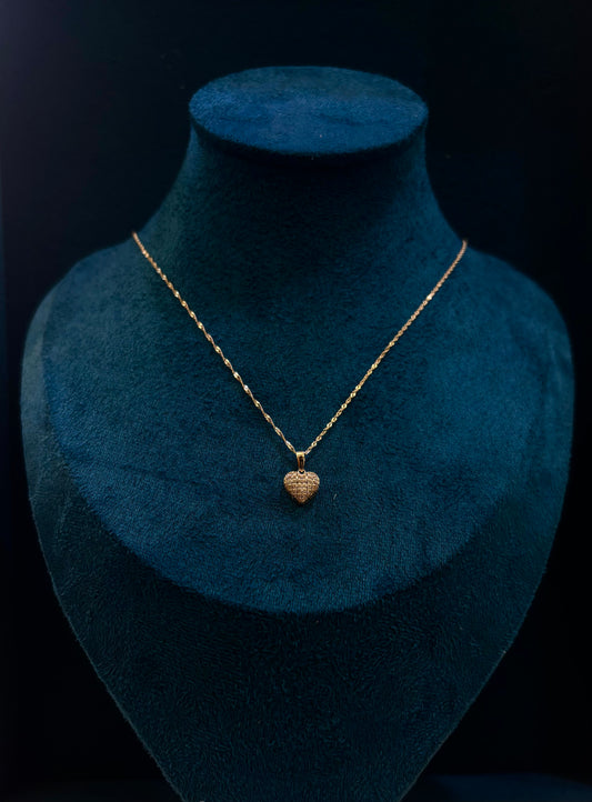 Collana Oro 18 Carati Cuore e Zirconi
