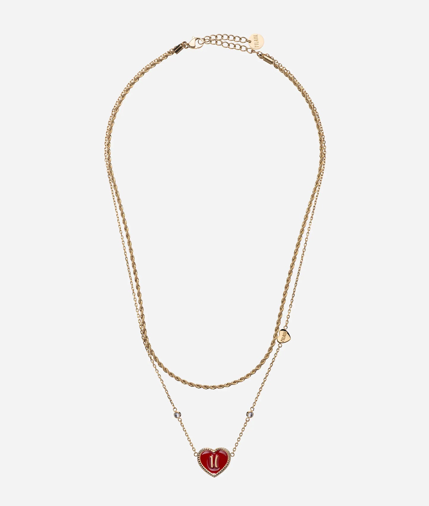 Collana Portobello Road doppio girocollo con charm cuore Rosso ACJ0063WC