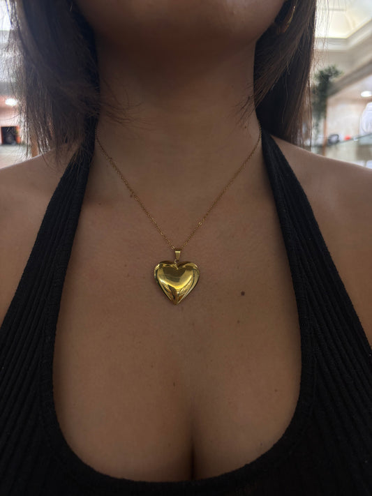 Collana Cuore apribile Acciaio Placcato oro