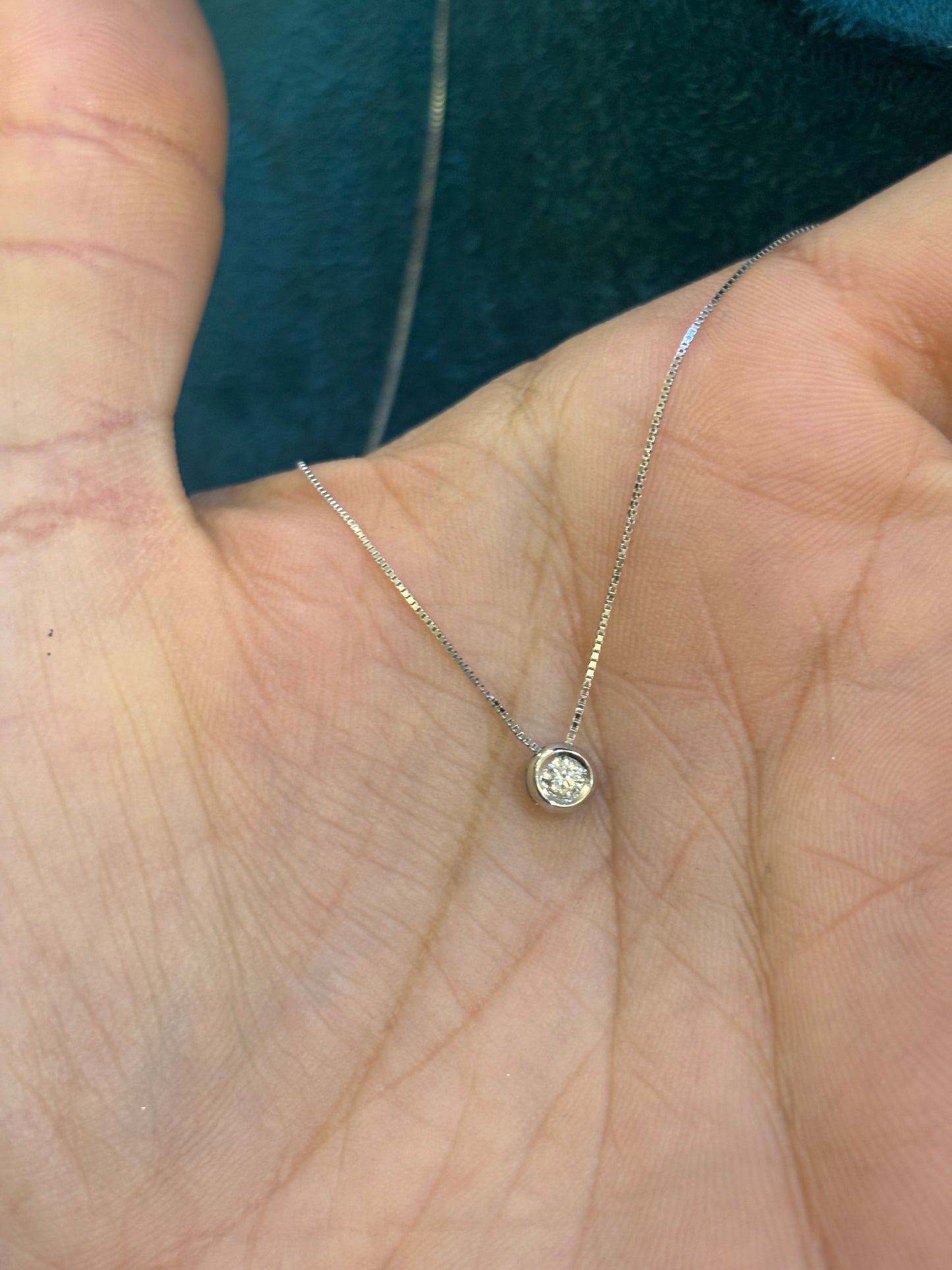 Collana Punto Luce Oro Bianco 18 Carati e Diamante PROMESSE GIOIELLI COD. PPLA0