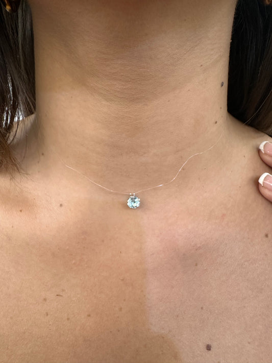 Punto luce filo Nylon e topazio Azzurro
